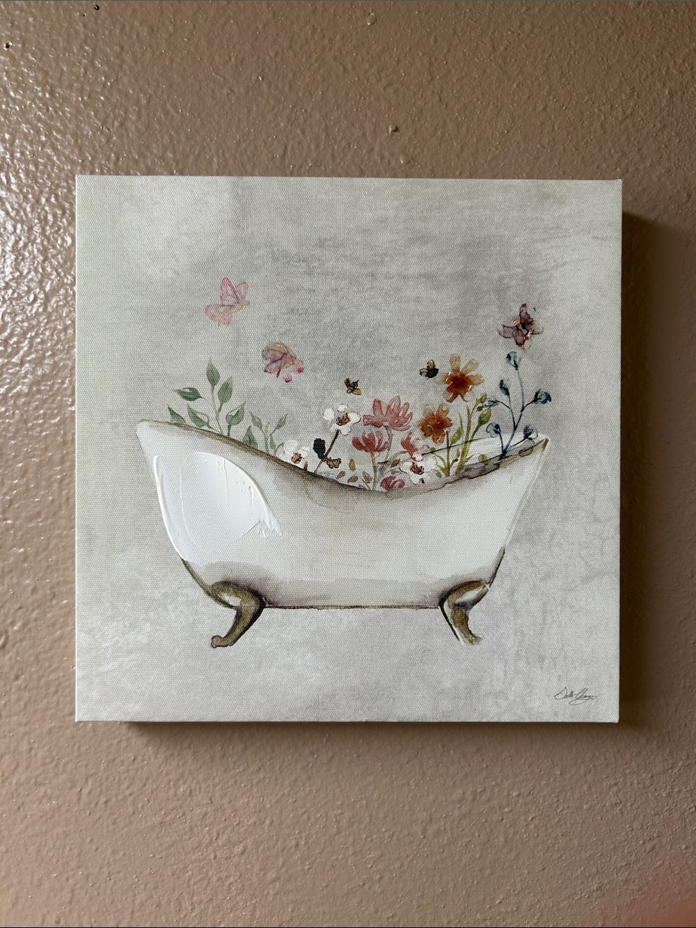 9 in x 9 in Bathtub Canvas Art